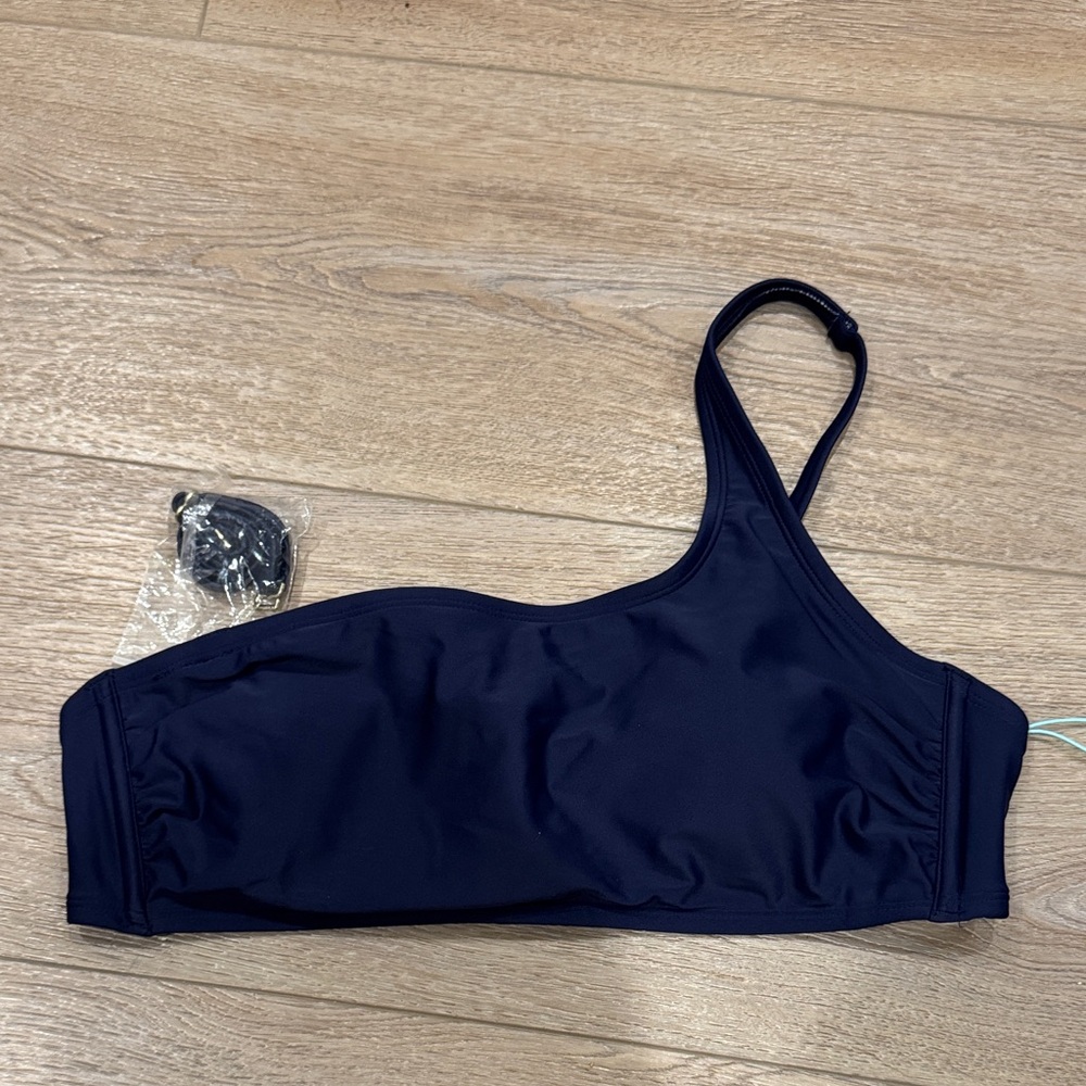 Kona Sol One-Shoulder Navy Swim Top